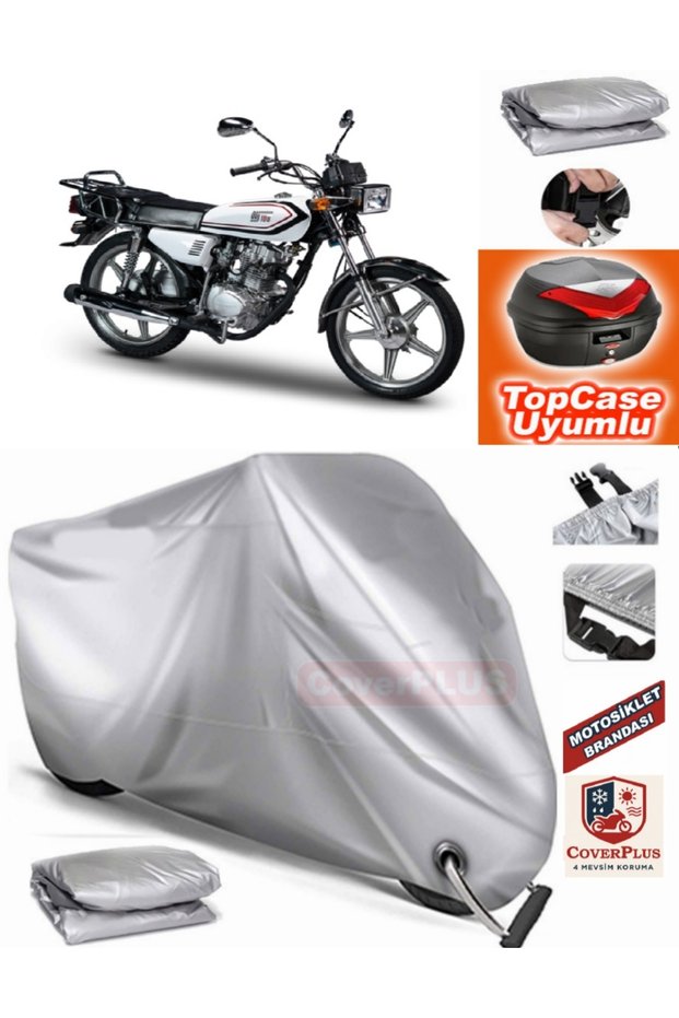 Gray Lock Compatible Motoran Mtr 125 Tarpaulin Topcase Rear Bag Compatible Motor Tarpaulin