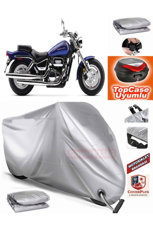 Gray Lock Compatible Suzuki Marauder 800 Tarpaulin Topcase Rear Bag Compatible Motor Tarpaulin