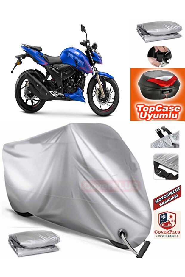 Gray Lock Compatible Tvs Apache Rtr 200 Tarpaulin Topcase Rear Bag Compatible Motor Tarpaulin