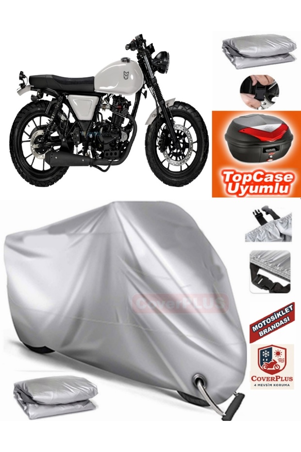 Gray Lock Compatible Mutt Fsr 125 Tarpaulin Topcase Back Bag Compatible Motor Tarpaulin