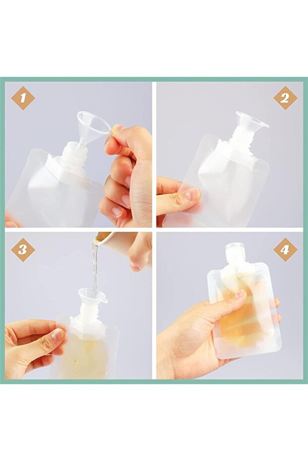 Taşınabilir Sıvı Seyahat Kiti Pratik Sıvı Seyahat Torbası 6 Adet 100 ml - 4