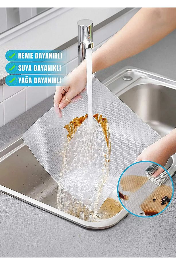 Premium 3 Metre Pıtırcıklı Kaydırmaz Şeffaf Raf Örtüsü Halı Kaydırmaz 45 CmX3M Kalın Kaliteli Folyo - 5