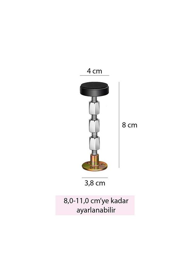Yatak Baza Başlık Sabitleme Aparatı Ses Önleyici Eşya Sabitleme Aparatı 2 Adet (8-11 CM) - 8