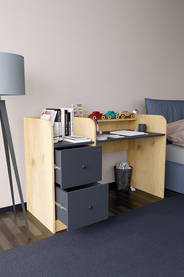 Tilup Çalışma Masası Rivoli-Antrasit Çocuk Odası Çalışma Masası Çekmeceli - 6