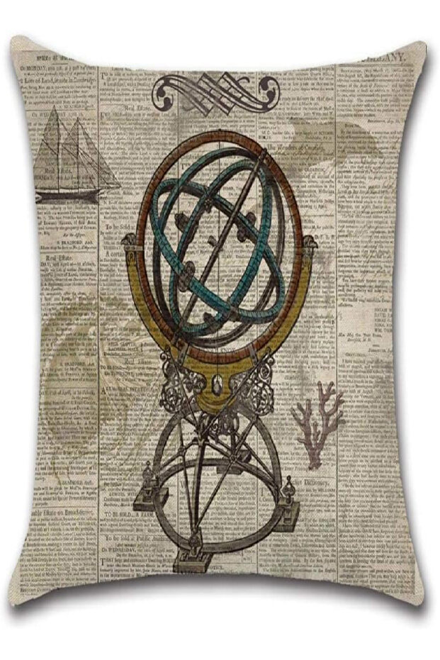 Sailor Globe Print Cushion Cover 45x45 cm – Decorative Throw Pillow Case