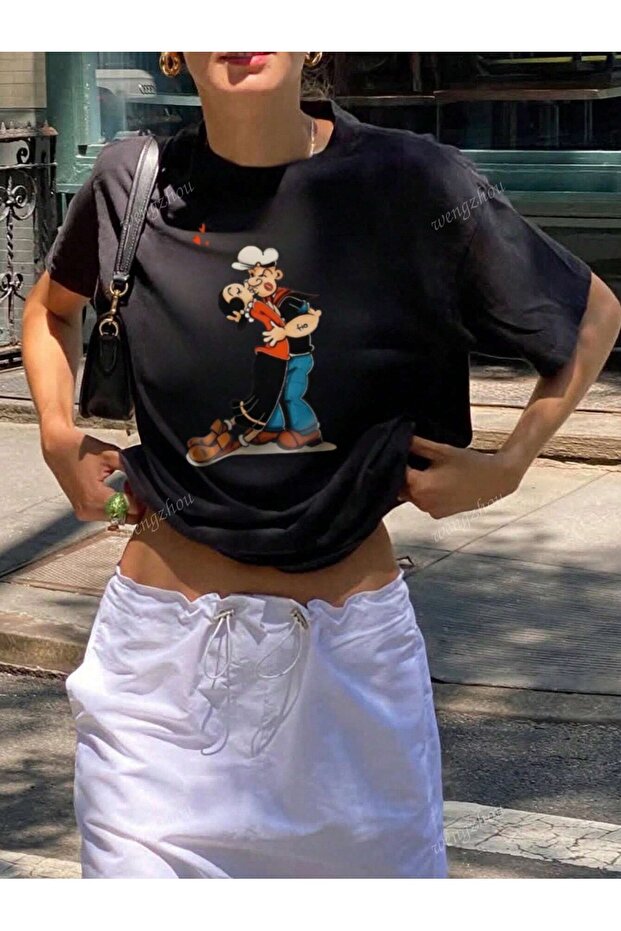Oversize Cut Short Sleeve Printed T-Shirt