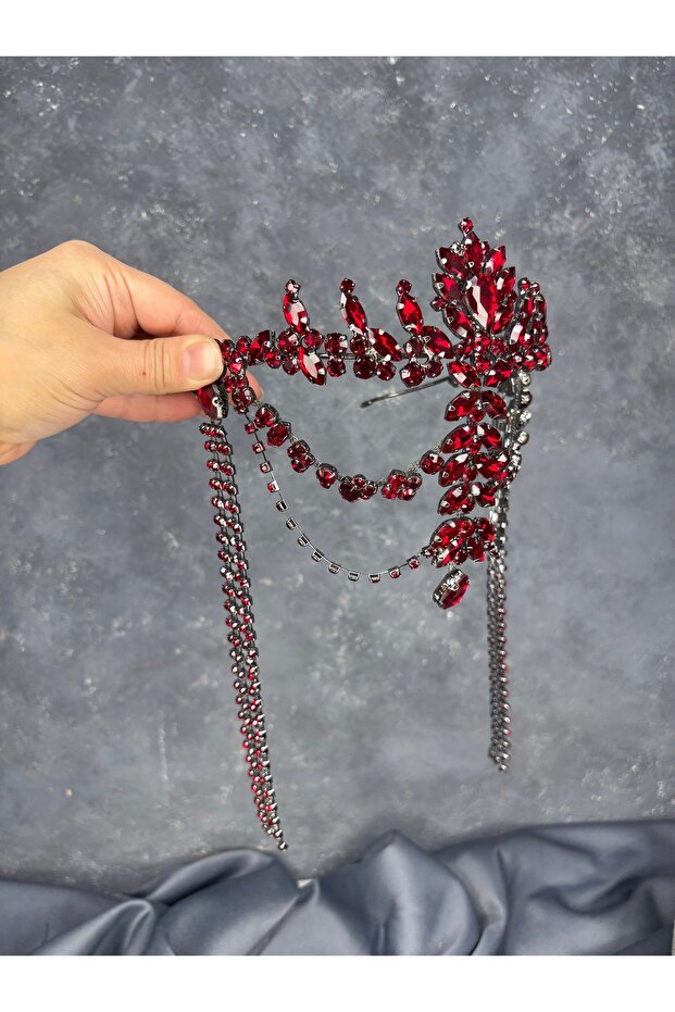 Almeda Moving Dangle Bridal Henna Crown Fascia Model