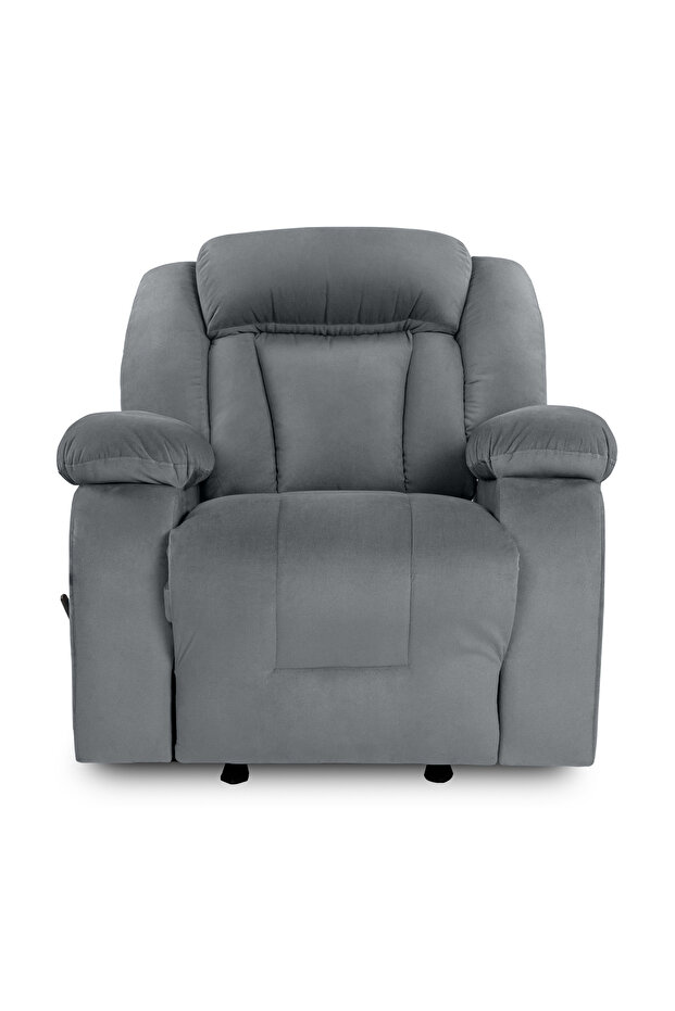 MNZ5 | Velvet Rocking & Rotating Recliner Chair - Grey - 5