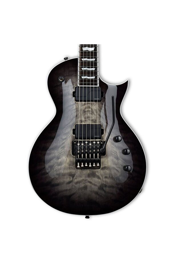 ESP E-II Eclipse Quilted Maple Charcoal Burst Elektro Gitar - 1