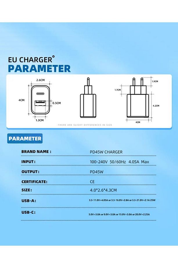Android/ıphone/tablet/macbook/samsung Uyumlu 45w Pd Type-c Hızlı Çoklu Şarj Adaptörü Aleti - 3