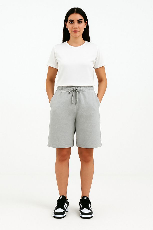 Capsule Kadın Comfort Regular Pike Kumaş Duble Paça Bermuda Şort - 3