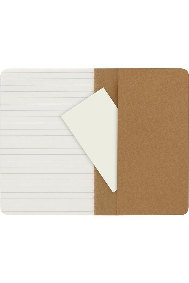 Çizgili Cahier Not Defteri 3’lü Set Cep Boy Kraft Kahve - 5