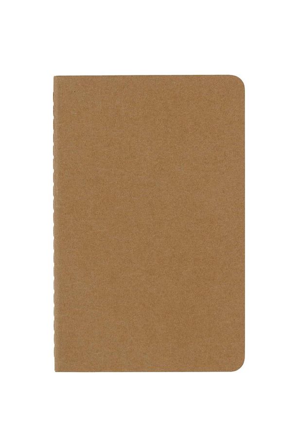 Çizgili Cahier Not Defteri 3’lü Set Cep Boy Kraft Kahve - 2