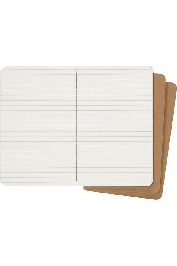 Çizgili Cahier Not Defteri 3’lü Set Cep Boy Kraft Kahve - 3