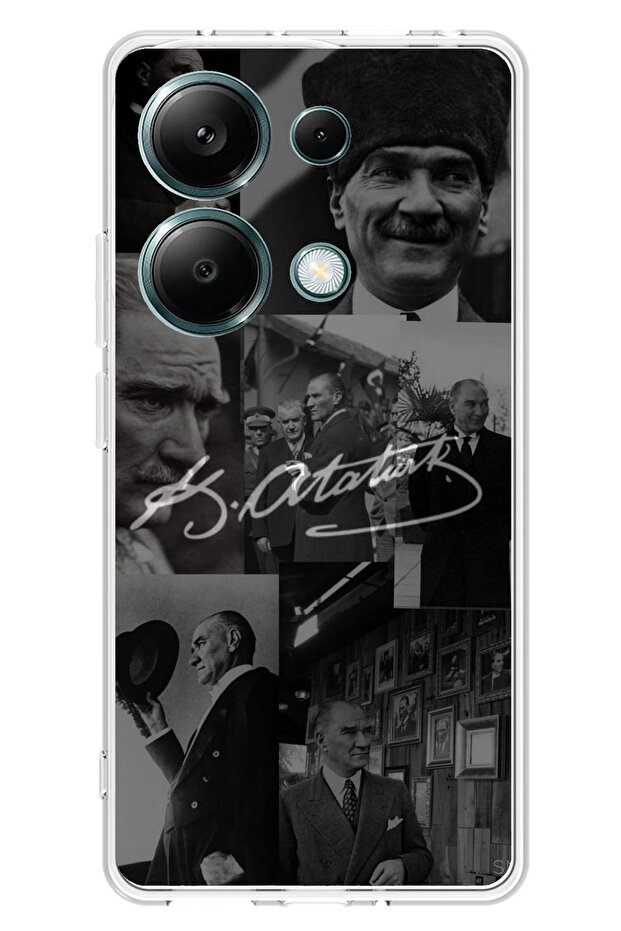 Redmi Note 13 Pro 4g Compatible Kemal Ataturk Signature Transparent Silicone Case