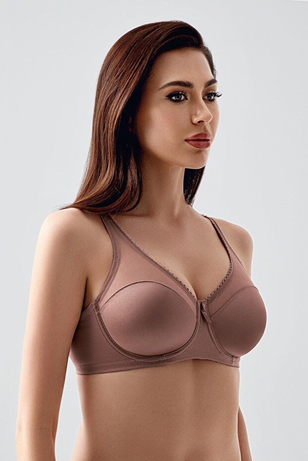 Tulle Detail Minimizer Bra C12304 Taupe