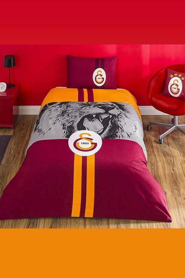 Galatasaray Lisanlı Aslan Set - 5 Parça Tek Kişilik Uyku Seti Kupa Bardak Hediye - 3