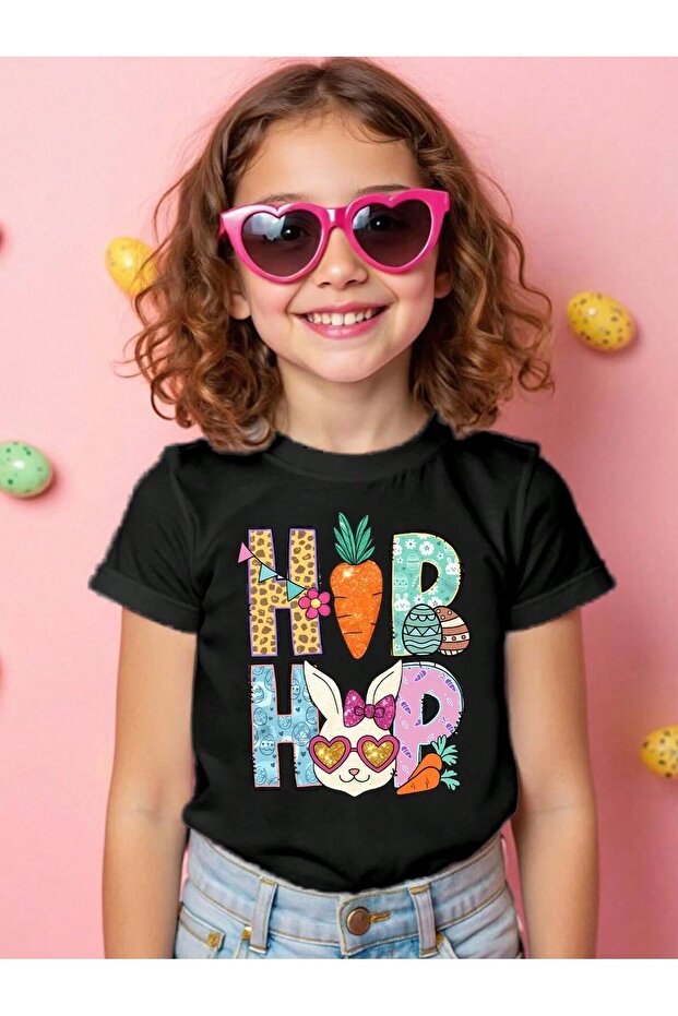 Kids Hiphop Printed Oversize Crew Neck 100% Cotton Children's T-Shirt