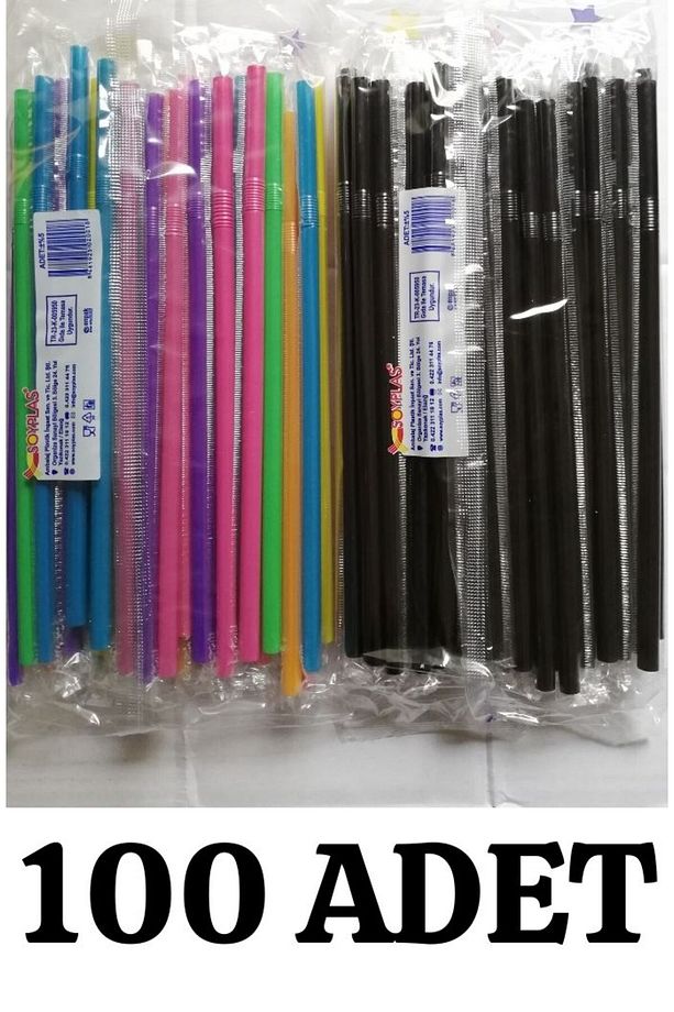 Pipet Renkli Ve Siyah 2 X 50'li Jelatinli Sargılı Pipet Frozen Körüklü Pipet - 1