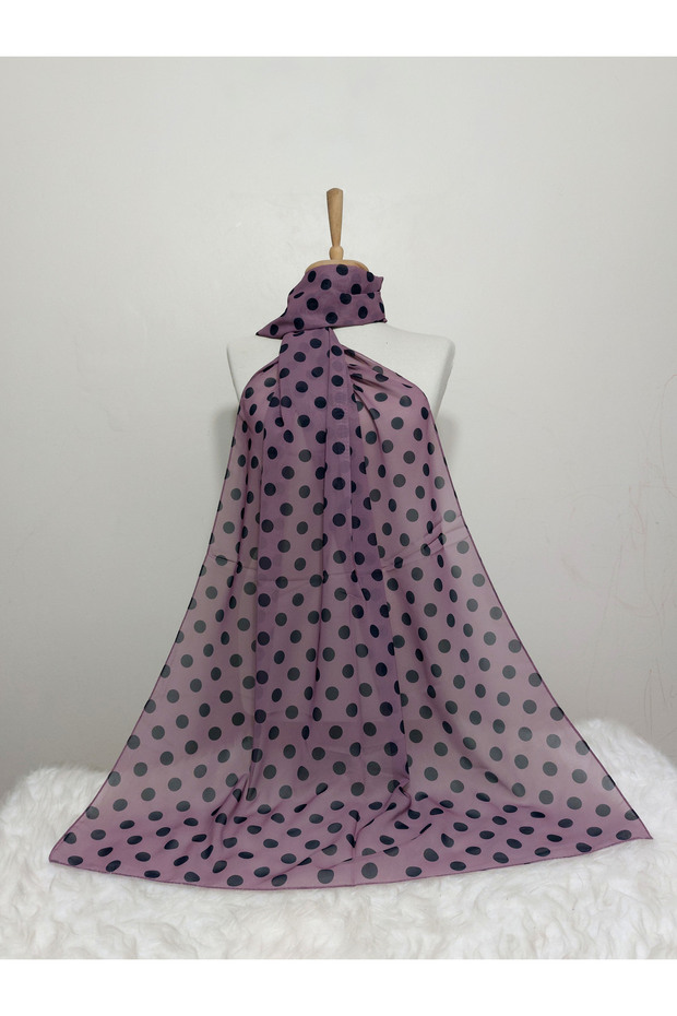 شال شيفون منقوش موديل منقط - 1