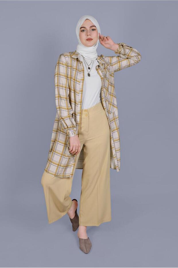 KARELİ BİLEKLERİ BAĞCIKLI TUNİK 41519 - 1