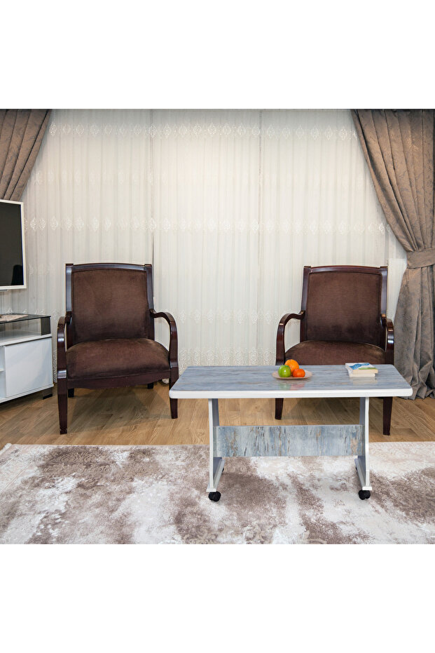 Tekerlekli Mdf Masa Orta Sehpa - 1