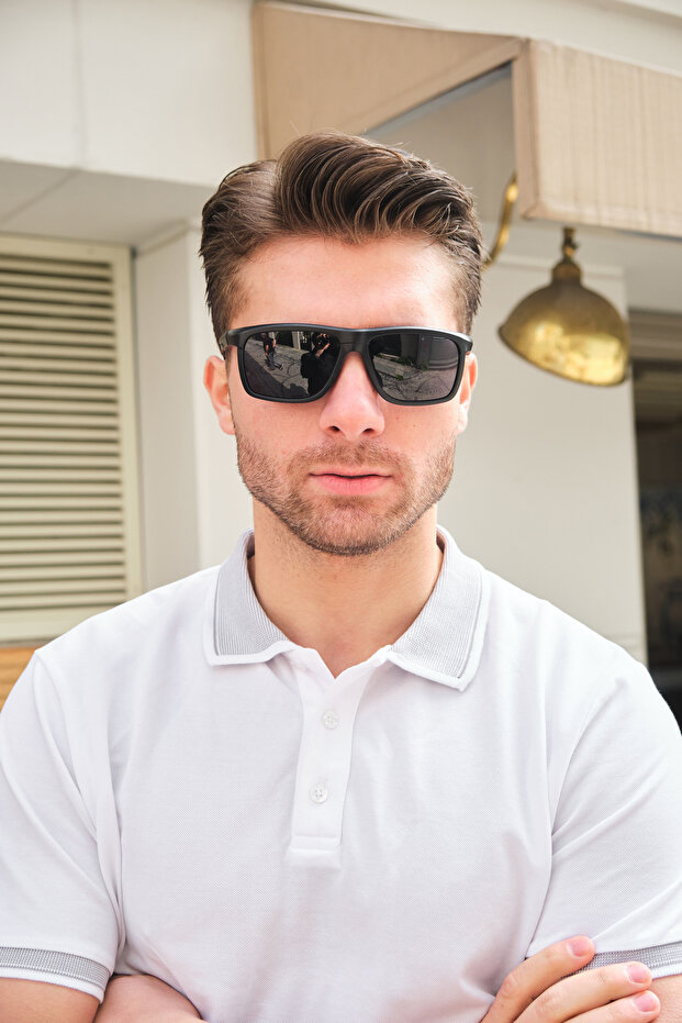 Mv2140P Polarized Matte Black Men's Sunglasses