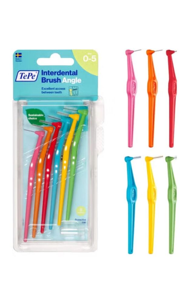 فرش مابين الأسنان مائلة الوان مختلفة 6 قطع - 1