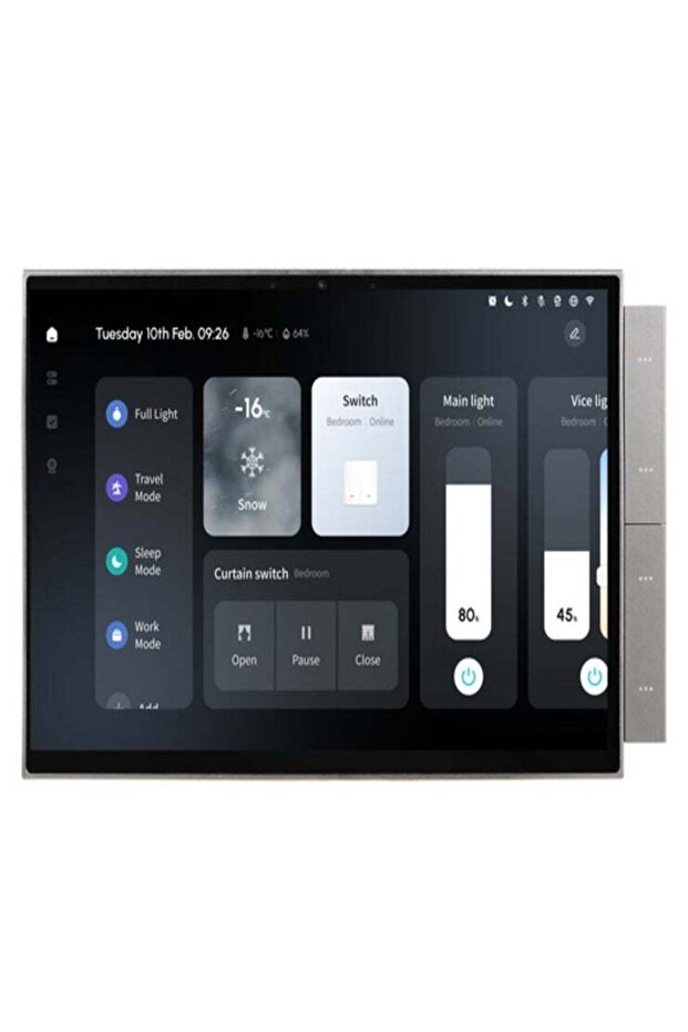 لوحة تحكم ذكية للاتصال الداخلي مقاس 10 بوصات - شاشة عالية الدقة مع منفذ HDMI ومحول طاقة بريطاني - 1