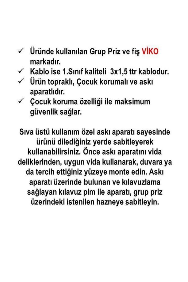 Kablo 15 Metre+3'lü Priz - 2