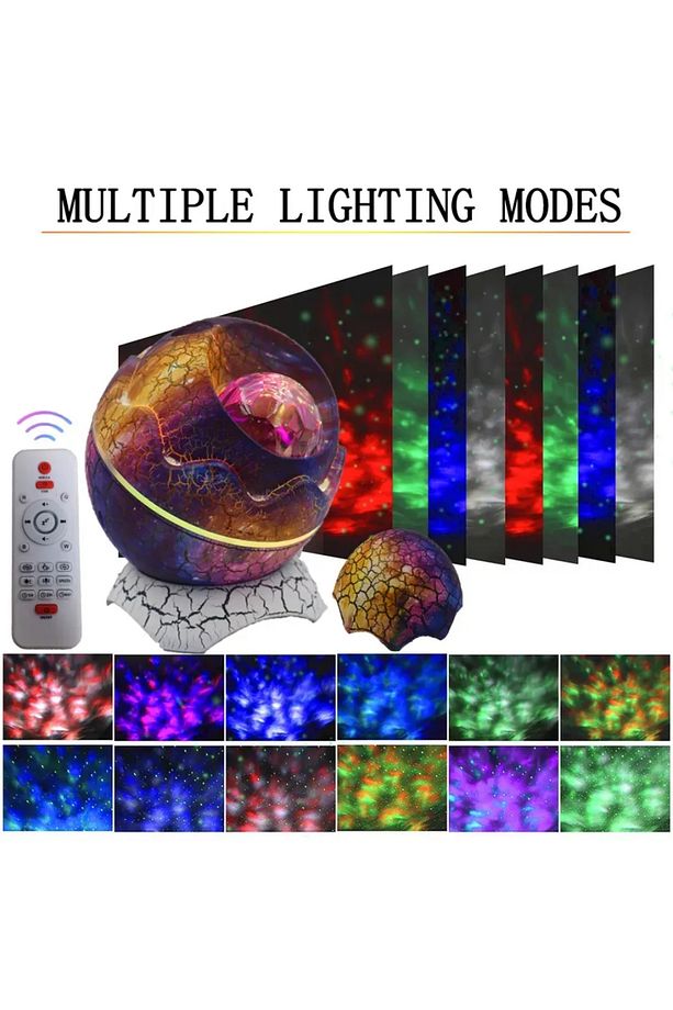 Dinazor Yumurta Model Star Galaksi Işıkları Lazer Projektör Parti Lambası Bluetooth Uzaktan Kumanda - 4