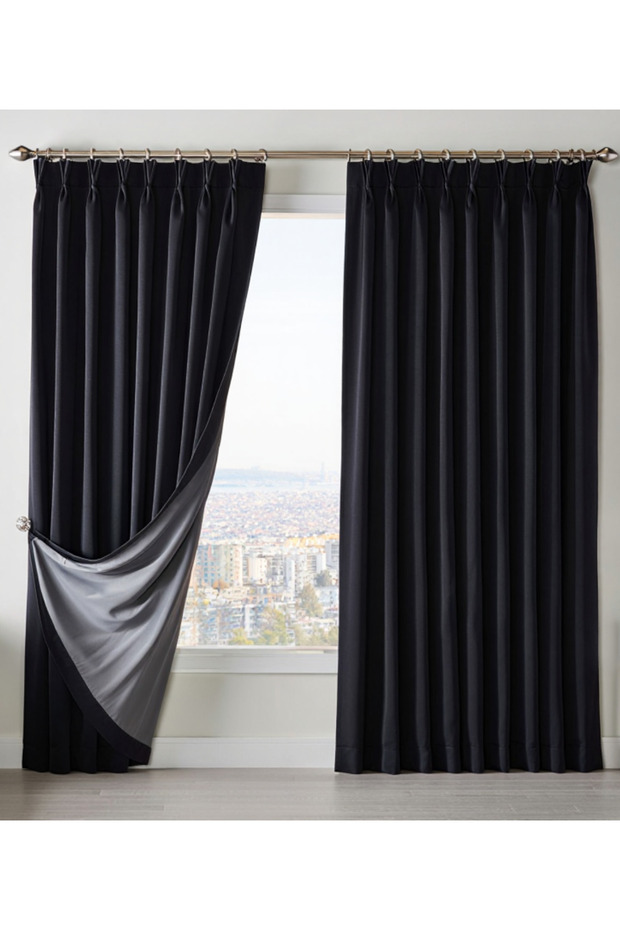 Dauble Blackout Blackout Curtain Single Wing 1X2 American Pleated Background Curtain