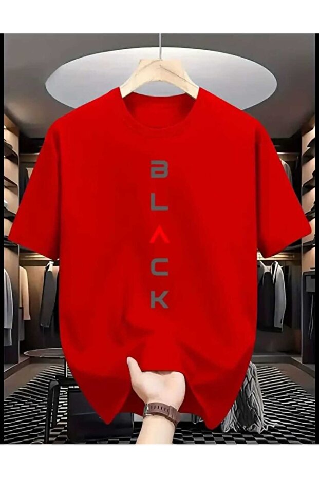 Unisex Men's Black Printed Tshirt