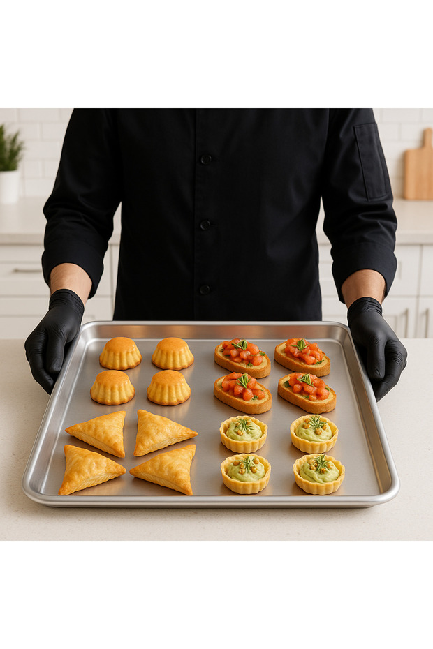 Silver square oven tray 45 x 33 cm