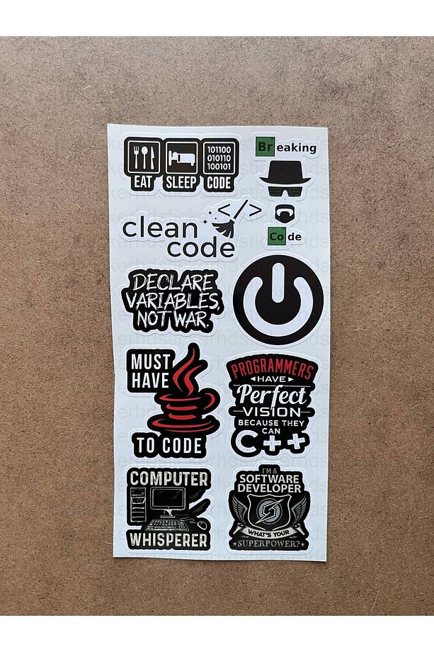 60 Adet Yazılım & Yazılımcı Software Developer Laptop Notebook Tablet Etiket Sticker Set P58 - 6