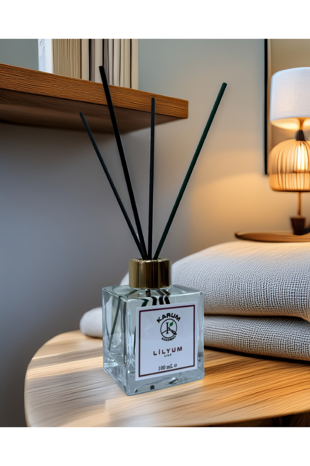 Lilyum (Zarif ve Ferahlatıcı Çiçek Esintisi) Çubuklu Kare Oda Kokusu 100ml - 4