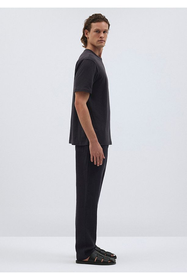 Flamlı Antrasit Premium Basic Tişört Regular Fit / Normal Kesim 0612151-80932 - 4