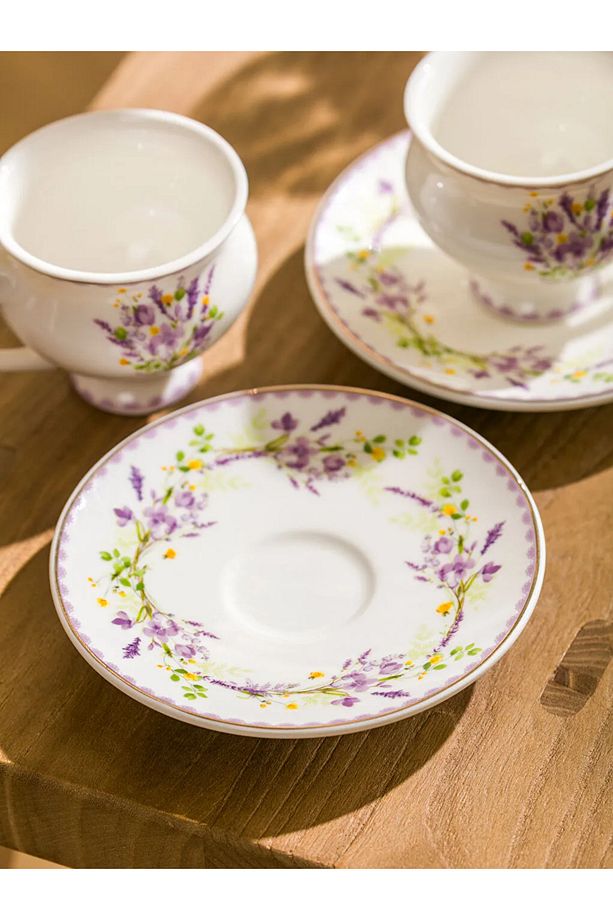 LCW HOME Karışık Çiçek Baskılı 2 Kişilik Kahve Fincan Takımı 90 ml - 3