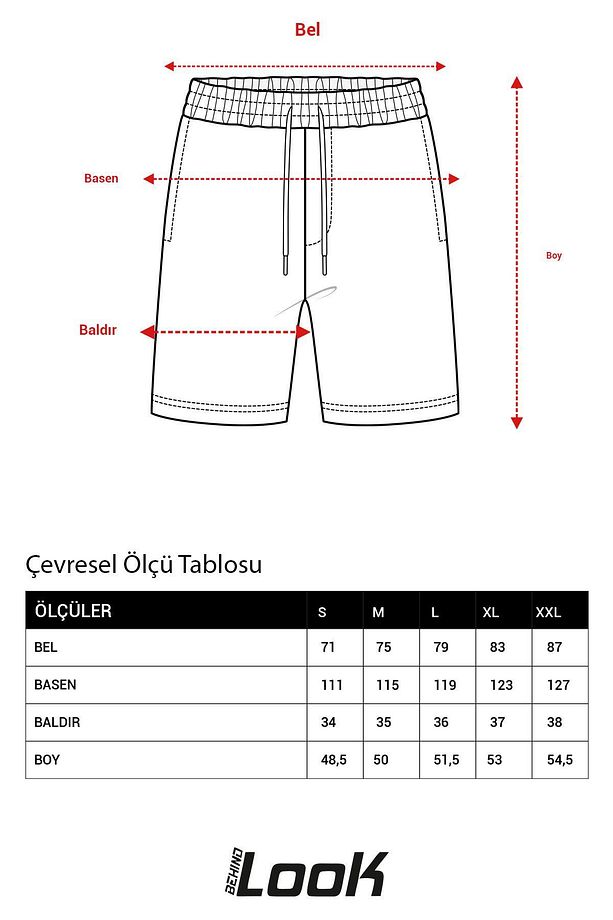 Beli Bağcıklı Fermuarlı Şort Gri - 6
