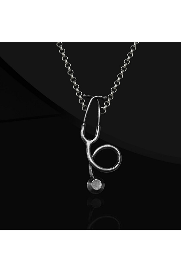 Stetoskop Gümüş Kolye - 2
