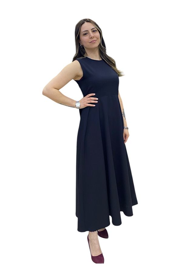 Bolerolu Taşlı Krep Elbise - 3
