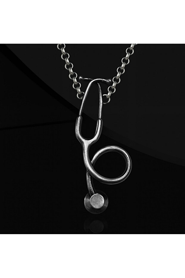 Stetoskop Gümüş Kolye - 1