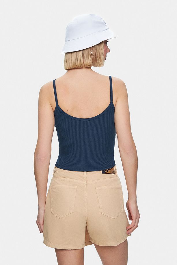 LINDA Camel Yıkamalı Denim Şort Etek Standard Fit Kadın Şort - 5