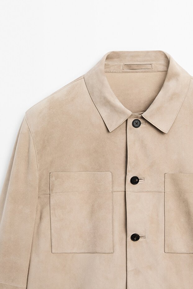 Süet deri ince ceket - 6