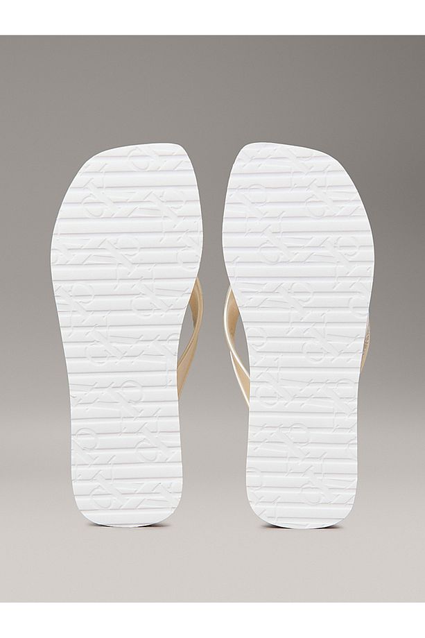 Metallic Square Toe Flip Flops - 5