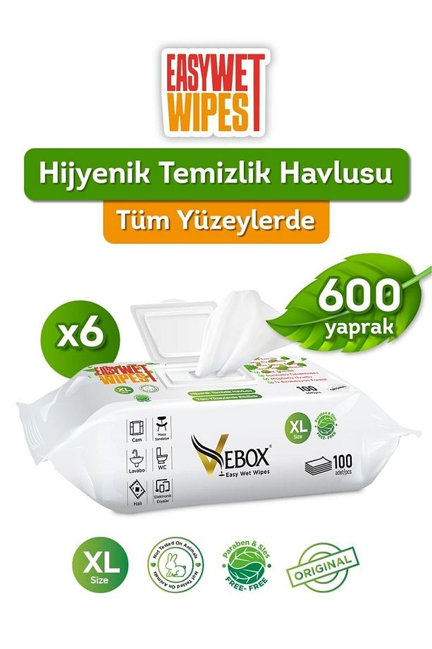 Easy Wet Wipes Yüzey Temizleme Havlusu 6x100 (600 Yaprak) - 1