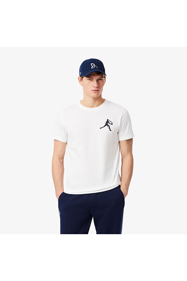 Tennis X Novak Djokovic Erkek Regular Fit Bisiklet Yaka Baskılı Beyaz T-shirt & Şapka Seti - 1