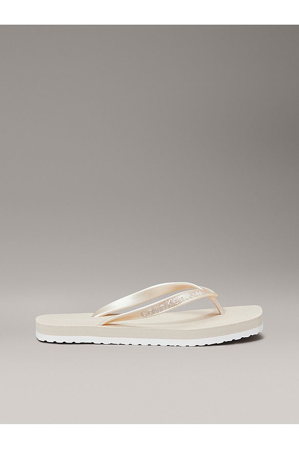 Metallic Square Toe Flip Flops - 1