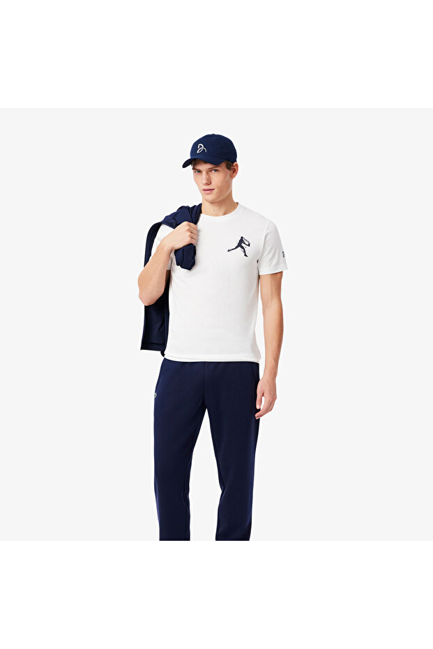 Tennis X Novak Djokovic Erkek Regular Fit Bisiklet Yaka Baskılı Beyaz T-shirt & Şapka Seti - 6