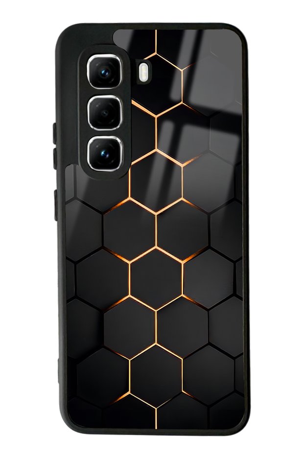 Infinix Hot 50 Pro Yellow Carbon Design Glossy Phone Case